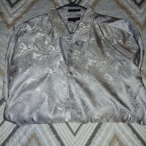 Men's Paisley Silver Dress Shirt